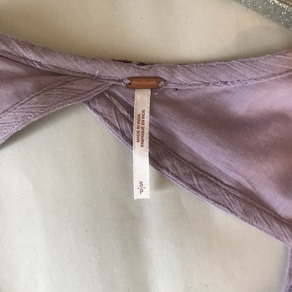 Free People Emma Embroidered Tunic Dress in Purple - Picture 5 of 6